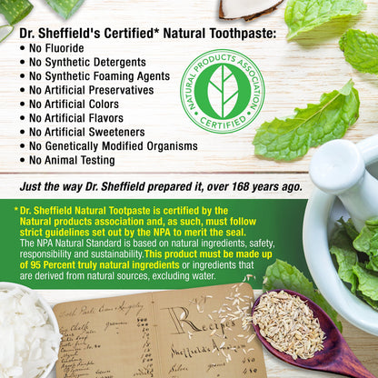 Dr. Sheffield’s Certified Natural Toothpaste – Mixed Berry, Fluoride Free, 2-Pack