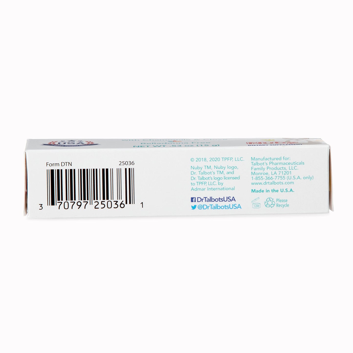 Dr. Talbot's Baby Tooth Gel for Sore Gums – 0.53 oz – Benzocaine Free, Belladonna Free