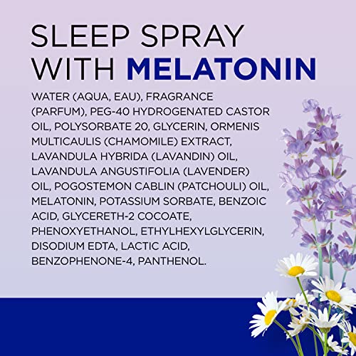 Dr Teal's Calm Blend Sleep Spray with Melatonin, Lavender & Chamomile Essential Oils – 6 fl oz (Pack of 3)