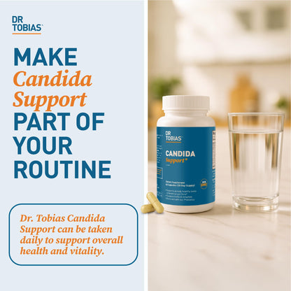 Dr. Tobias Candida Support – Gut Flora Balance Complex with Oregano, Caprylic Acid, Enzymes & Probiotics | 60 Capsules