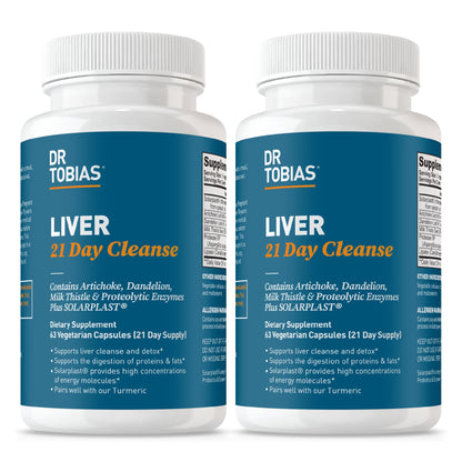 Dr. Tobias Liver 21 Day Cleanse – Milk Thistle Detox (63 Veg Capsules, Pack of 2)