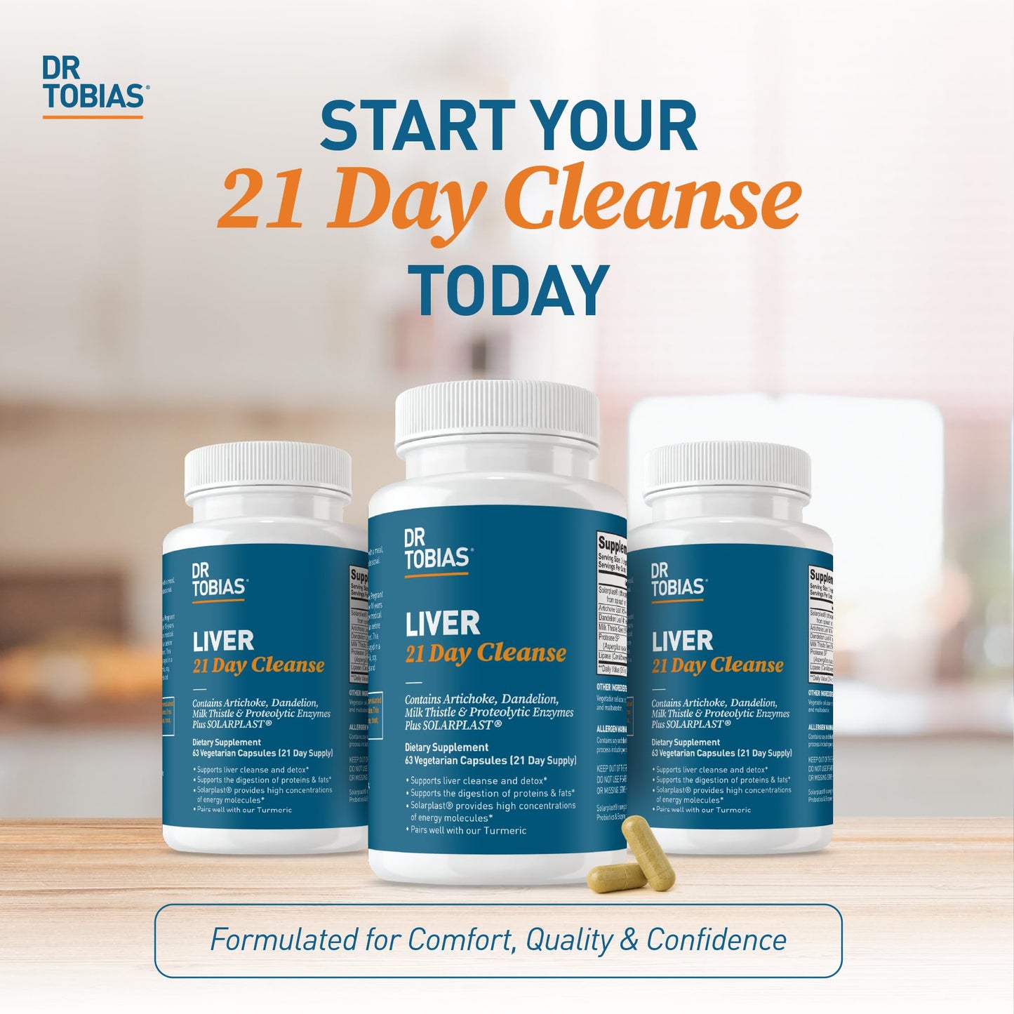 Dr. Tobias Liver 21 Day Cleanse – Milk Thistle Detox (63 Veg Capsules, Pack of 2)