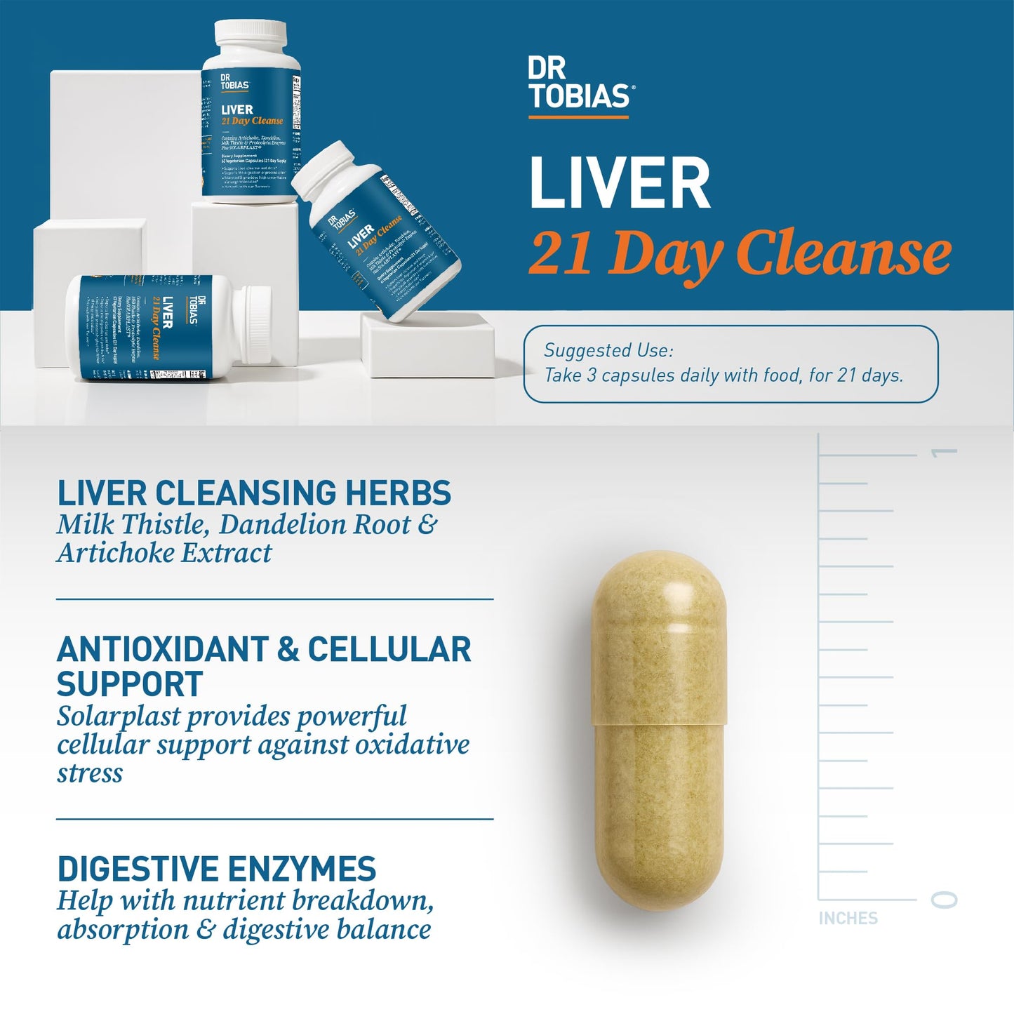 Dr. Tobias Liver 21 Day Cleanse – Herbal Detox (Milk Thistle & Artichoke) 63 Veg Caps