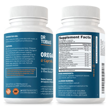 Dr. Tobias Oregano & Caprylic Acid Gut Flora Balance Complex – 60 Capsules