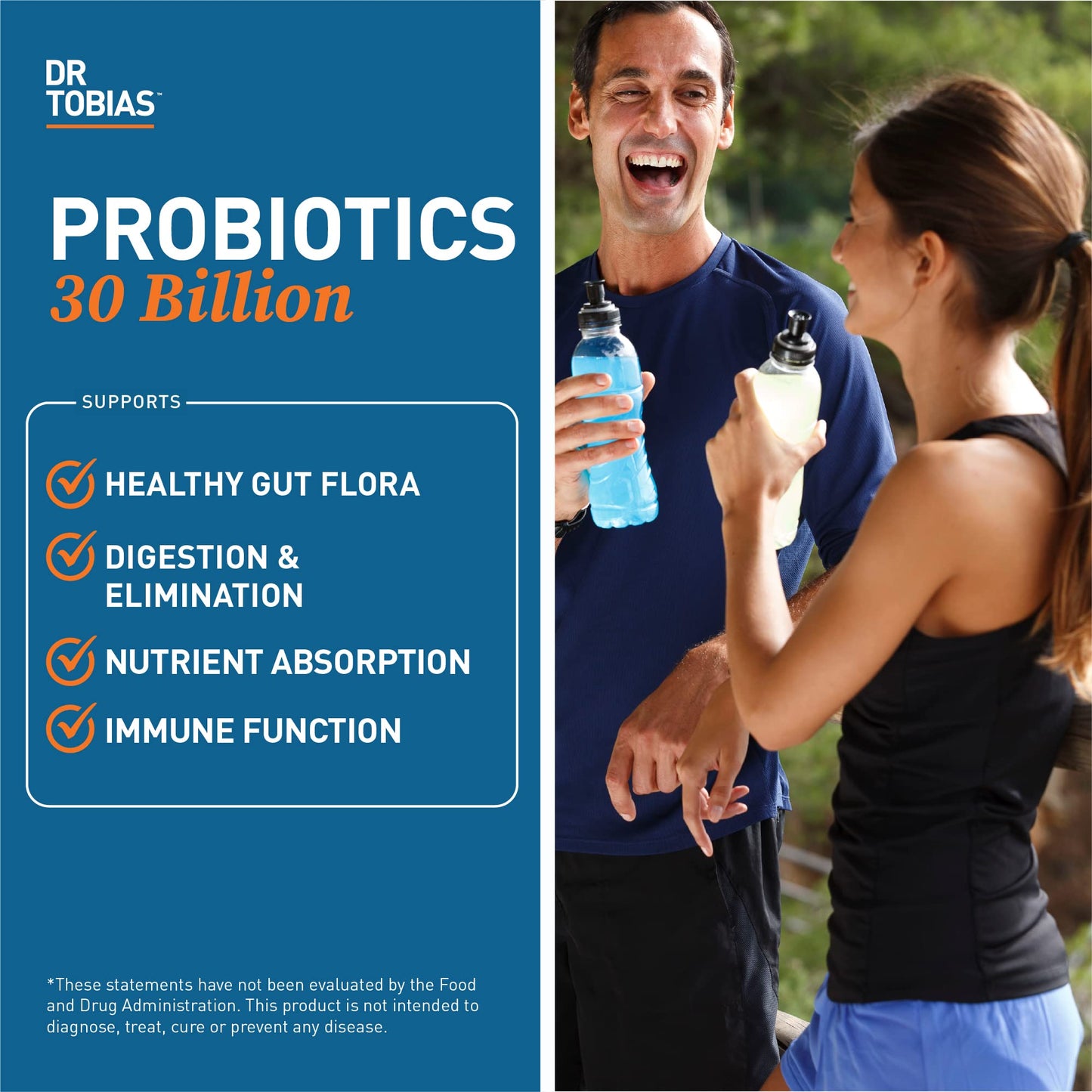 Dr. Tobias Probiotics 30 Billion CFU – 10 Strains | Targeted Release for Digestive Health