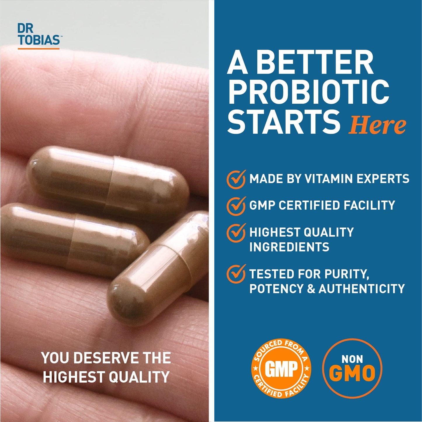 Dr. Tobias Probiotics 30 Billion CFU – 10 Strains | Targeted Release for Digestive Health
