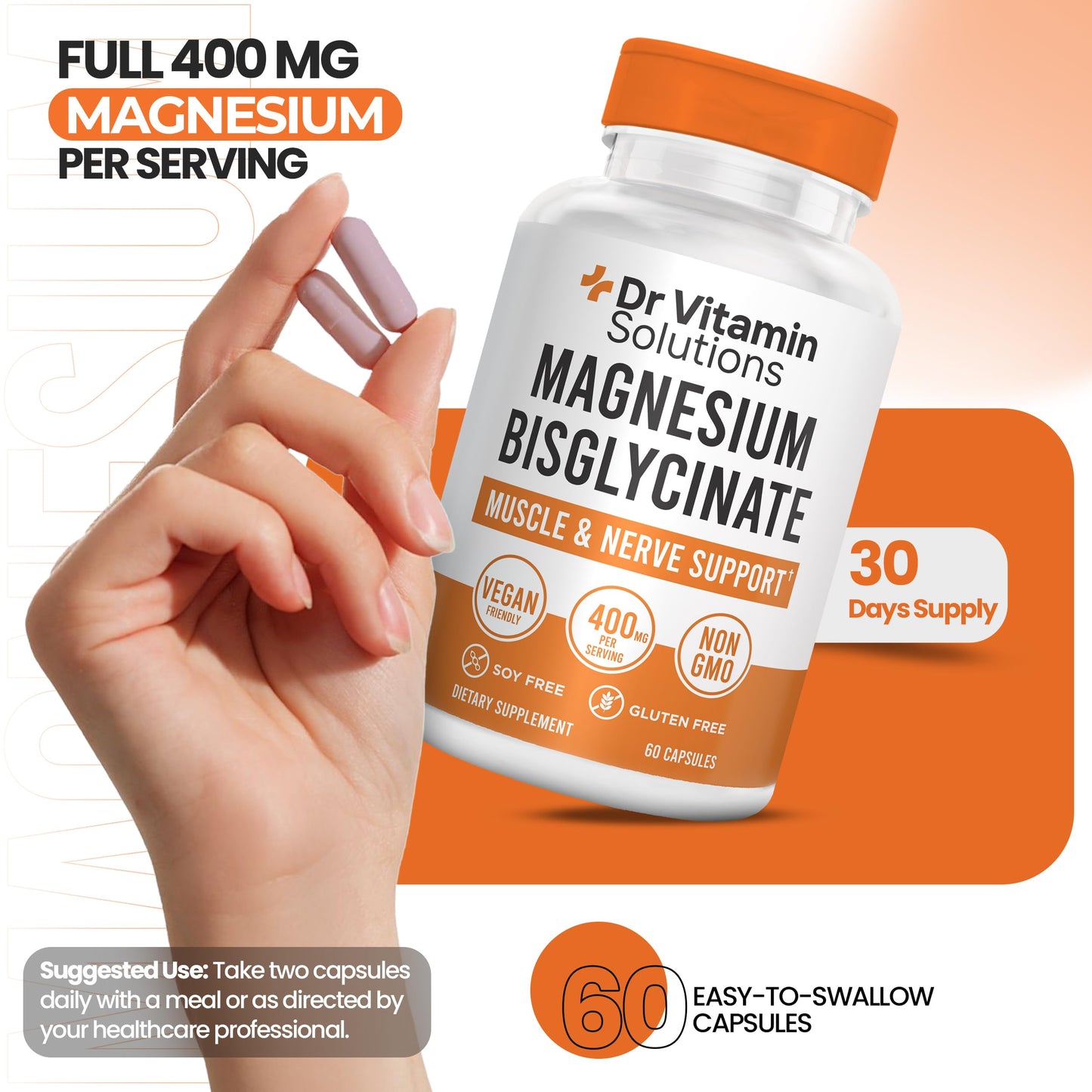 Magnesium Bisglycinate 400mg | Albion Chelated Magnesium Glycinate | DR Vitamin Solutions