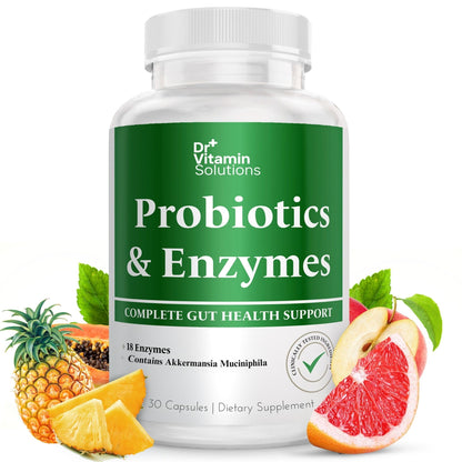 DR VITAMIN SOLUTIONS GLP-1 Support Enzymes, Probiotics & Berberine for Digestive Health | Gut Health, Bloating Relief | 30 Ct