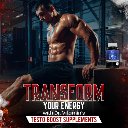 DR VITAMIN SOLUTIONS Testo Boost for Men - Stamina, Endurance & Energy (30 Capsules)