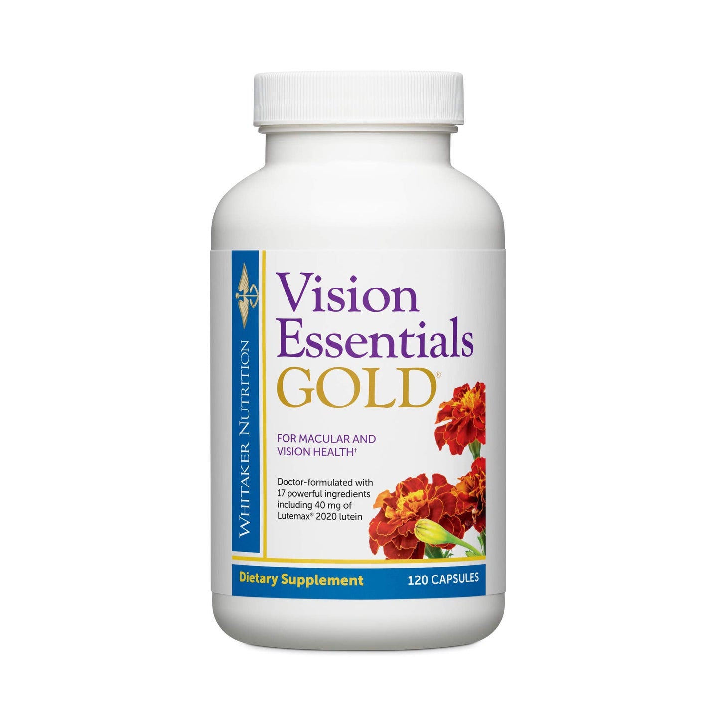 Dr. Whitaker's Vision Essentials Gold – Lutein 40 mg, Zeaxanthin & Taurine (120 capsules)