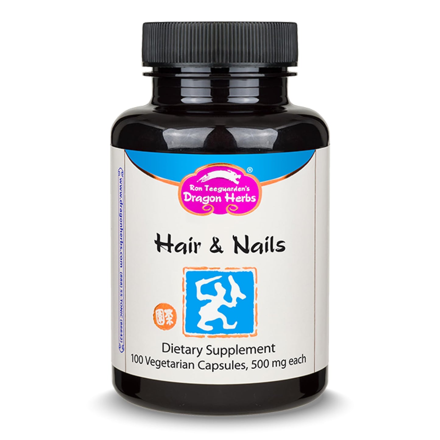 Dragon Herbs Hair and Nails | All Natural Supplement to Support Hair, Nails, Healthy Aging, and Circulation | All Natural Ingredients, Non-GMO (100 Capsules, 500 mg Per Capsule)
