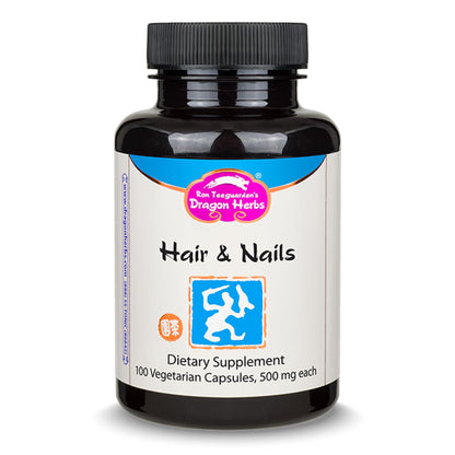 Dragon Herbs Hair and Nails | All Natural Supplement to Support Hair, Nails, Healthy Aging, and Circulation | All Natural Ingredients, Non-GMO (100 Capsules, 500 mg Per Capsule)
