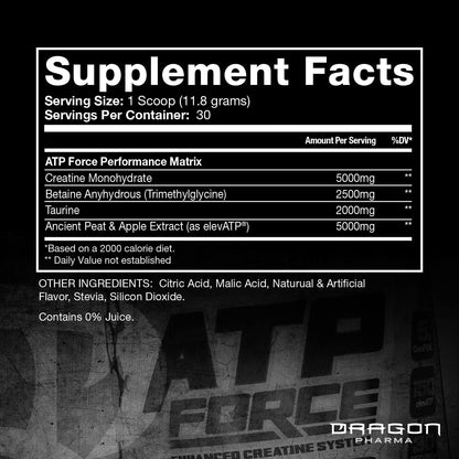 Dragon Pharma ATP Force – Enhanced Creatine System (30 Servings, Strawberry Lemonade)