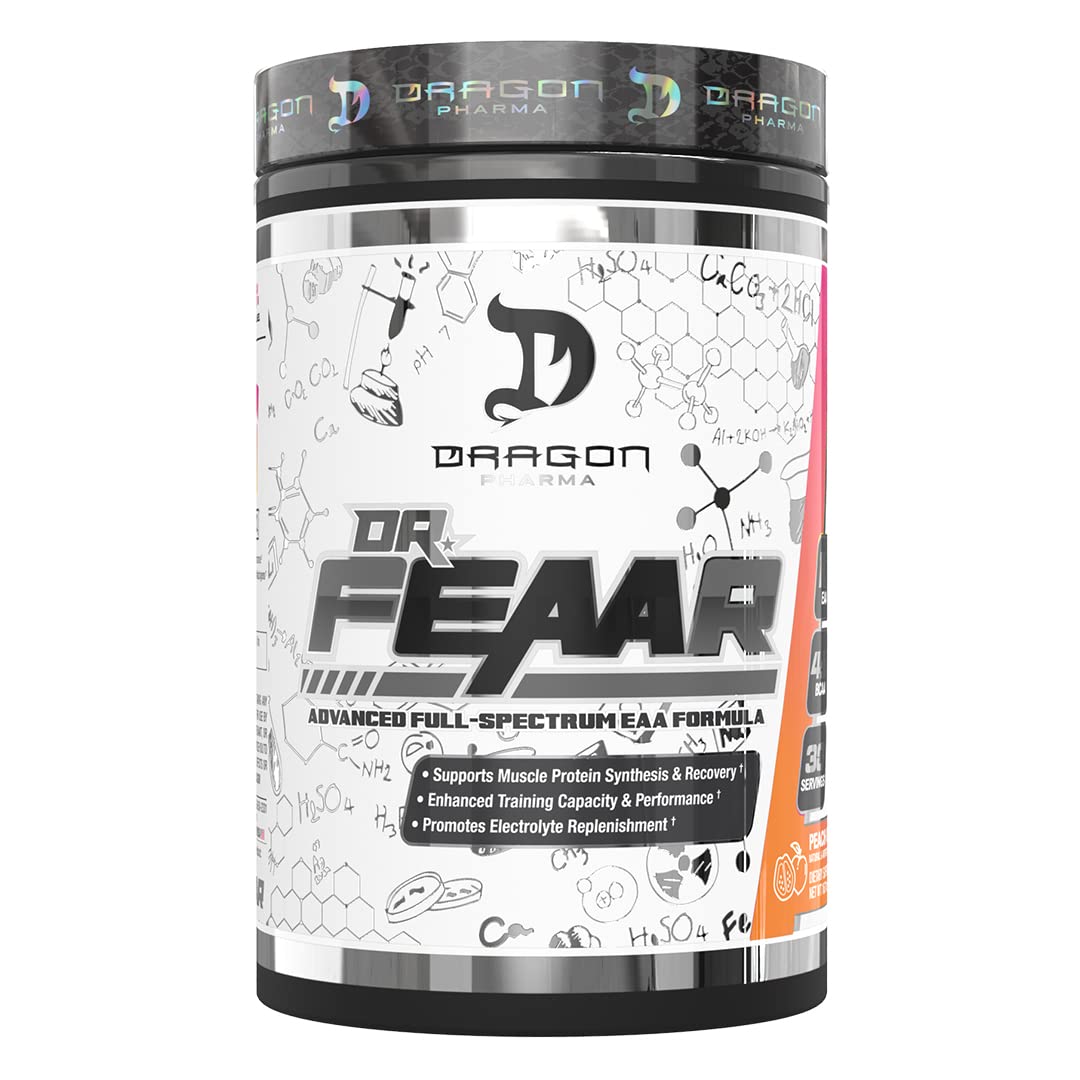 Dr. FEAAR Advanced Full-Spectrum EAA Matrix | Dragon Pharma – 30 Servings, Peach Guava