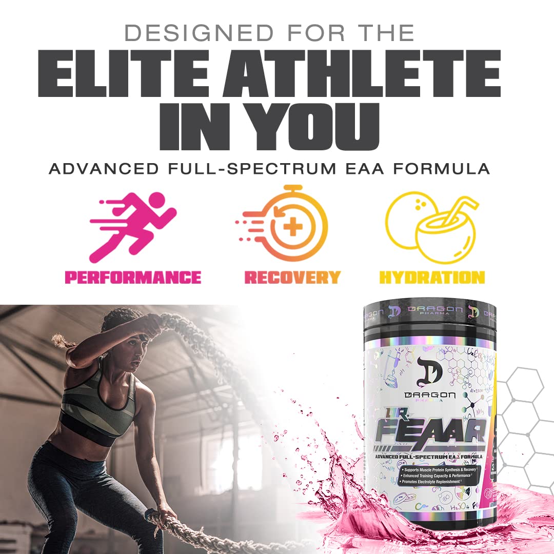 DRAGON PHARMA Dr. FEAAR Advanced Full-Spectrum EAA Matrix – 30 Servings (Grape Juice)