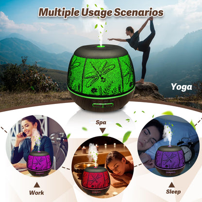 Diffusers for Essential Oils Large Room 400ml | Dragonfly with Remote & 7-Color Lights