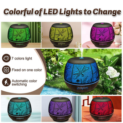 Diffusers for Essential Oils Large Room 400ml | Dragonfly with Remote & 7-Color Lights