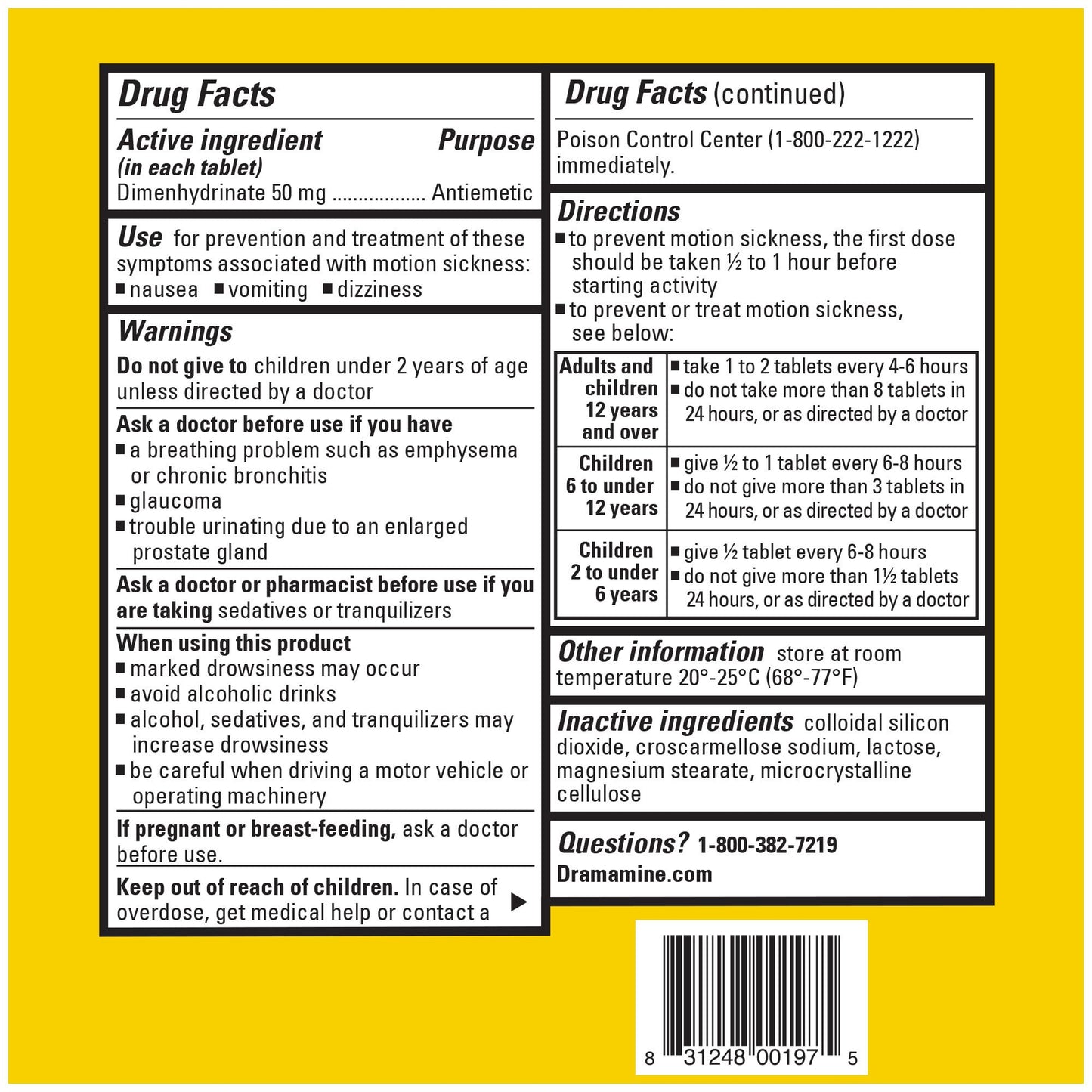 Dramamine Motion Sickness Original Travel Vial 3-Pack (12 Count Each) | Fast Relief