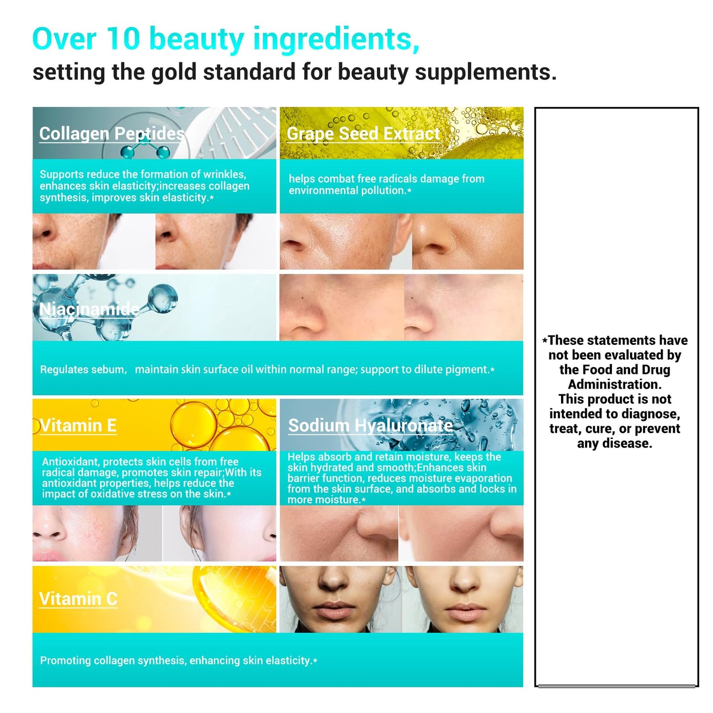 DrBioCare Collagen Peptides for Women – Beauty Vitamin & Mineral Supplement, 120 Tablets