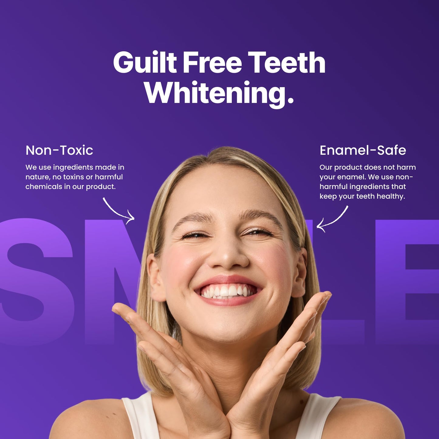 DRDENT Purple Teeth Whitening Strips - Safe for Enamel, 42 Strips