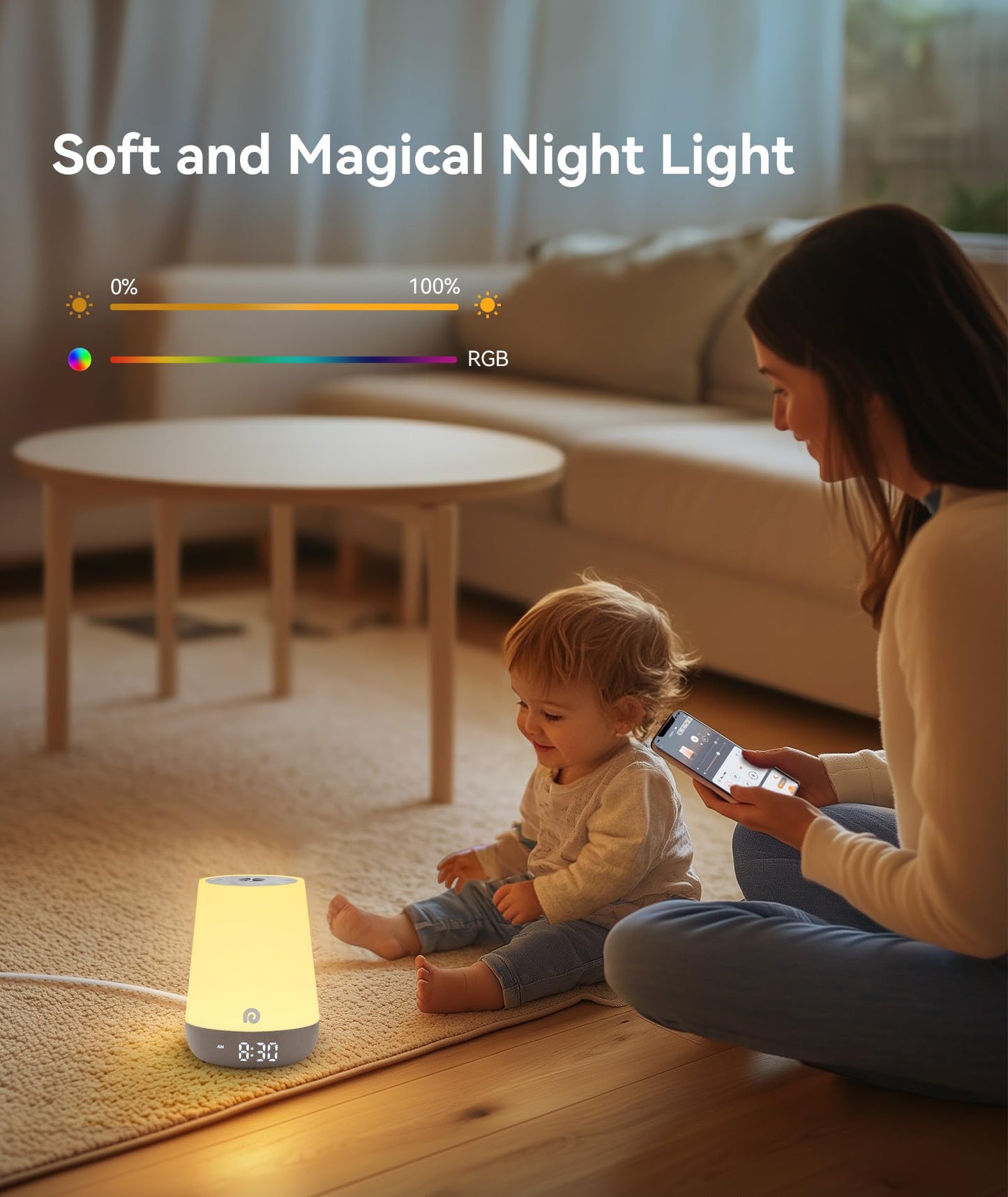 Dreamegg Sound Machine Baby – White Noise, Night Light & Ok-to-Wake