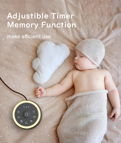 Dreamegg White Noise Machine — 24 Calming Sounds, Ambient Night Light, Travel-Ready
