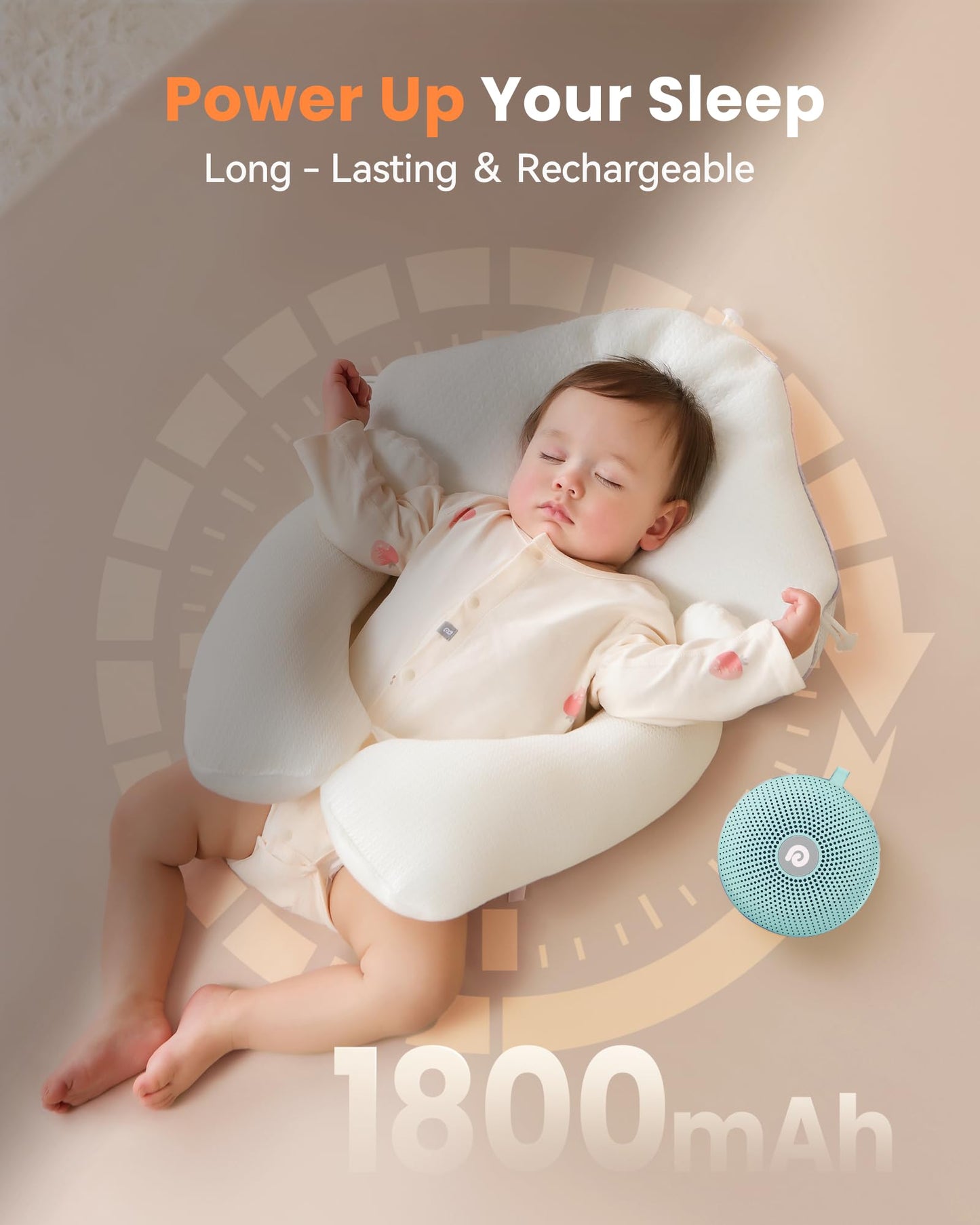 Dreamegg Sound Therapy Machine - Portable White Noise for Baby & Adults | 21 Sounds, 1800mAh Battery, Travel-Friendly