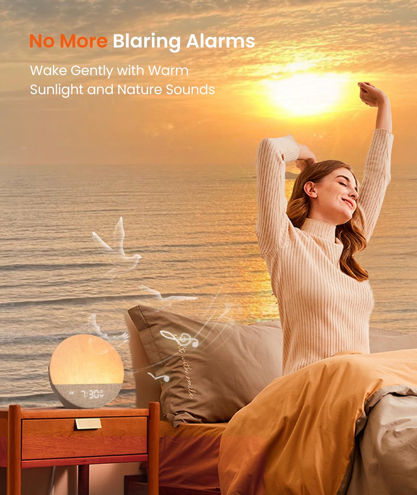 Dreamegg Sunrise 1 – Sunrise Alarm Clock, Sleep Sound Machine & Dimmable Night Light