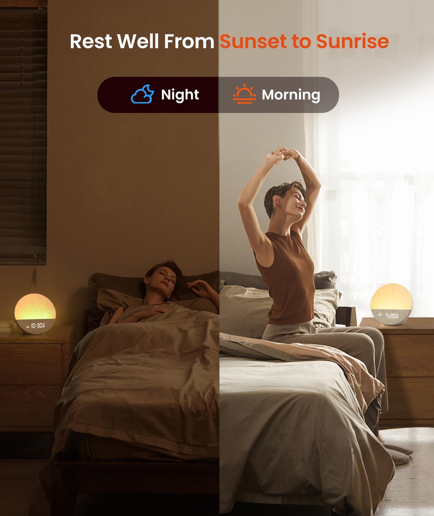 Dreamegg Sunrise 1 – Sunrise Alarm Clock, Sleep Sound Machine & Dimmable Night Light