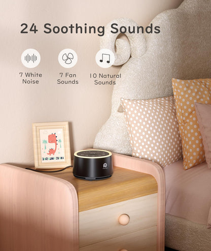 Dreamegg White Noise Machine — 24 Calming Sounds, Ambient Night Light, Travel-Ready