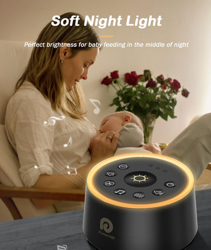 Dreamegg White Noise Machine — 24 Calming Sounds, Ambient Night Light, Travel-Ready