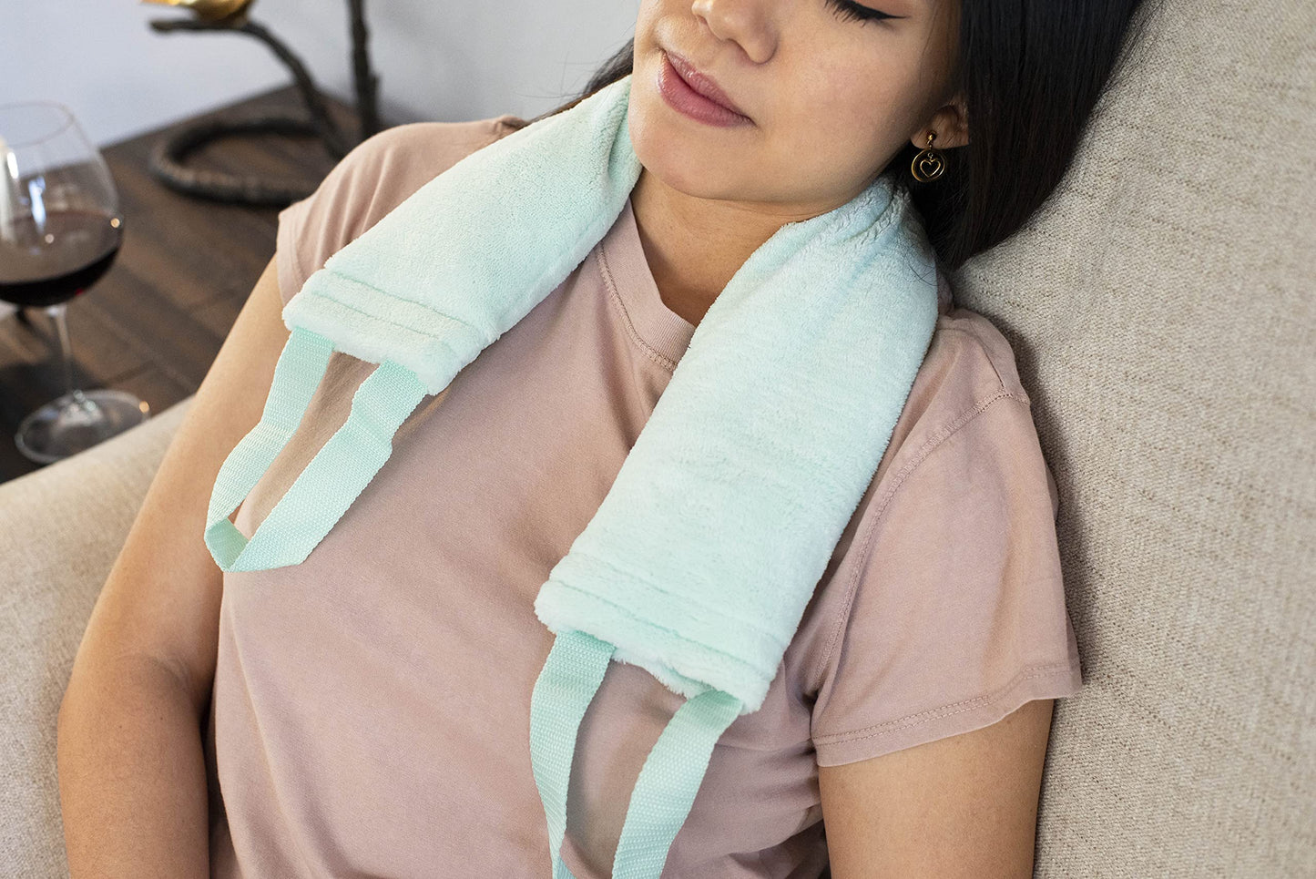 DreamTime Comfort Neck Wrap – Lavender & Peppermint Aromatherapy for Neck & Shoulder Tension (Green)