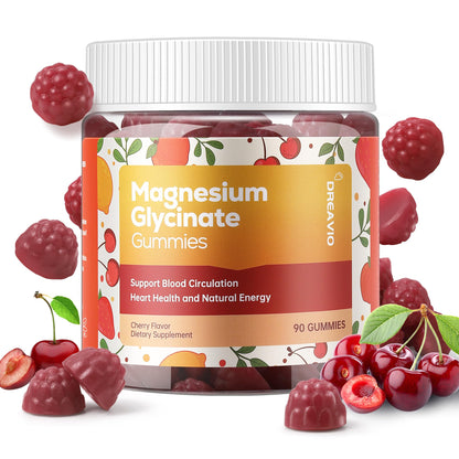 DREAVIO 90-Count Magnesium Glycinate Gummies 400mg with Ashwagandha | Sugar-Free Zinc Magnesium Glycinate Gummies for Adults