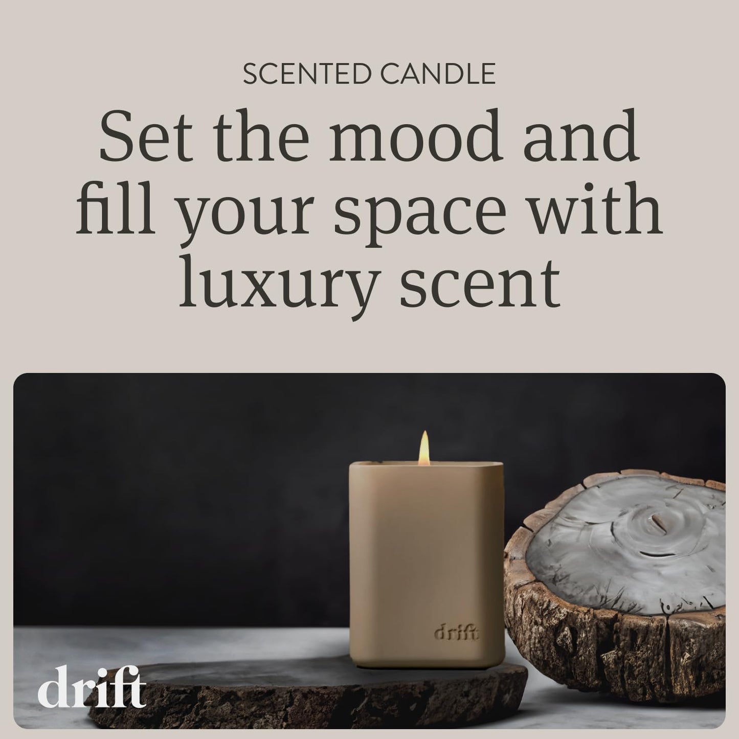 Drift Vanilla Woods Scented Candle | 10.5 oz | Premium Home Fragrance