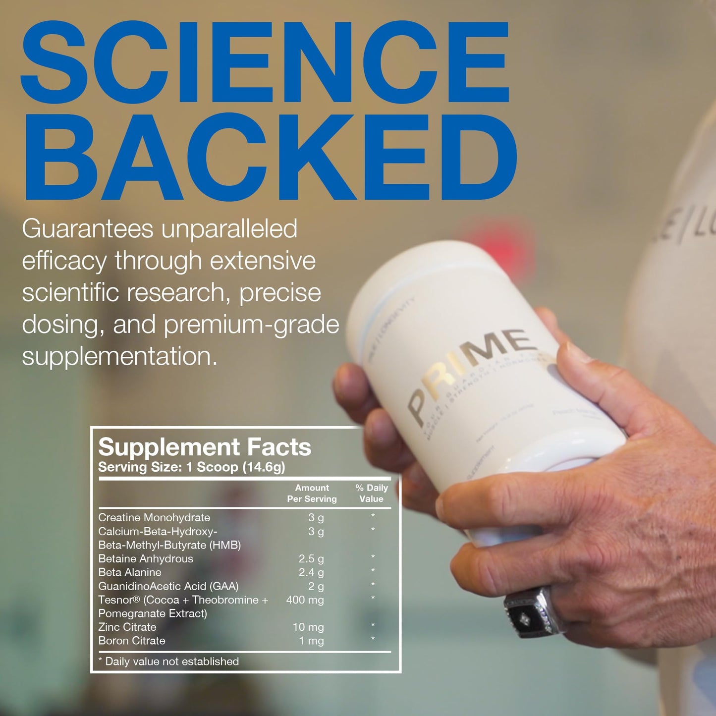 DRINK HRW Prime – Men's Health Supplement | Creatine+ GAA + HMB | Peach Mango (30 Servings)