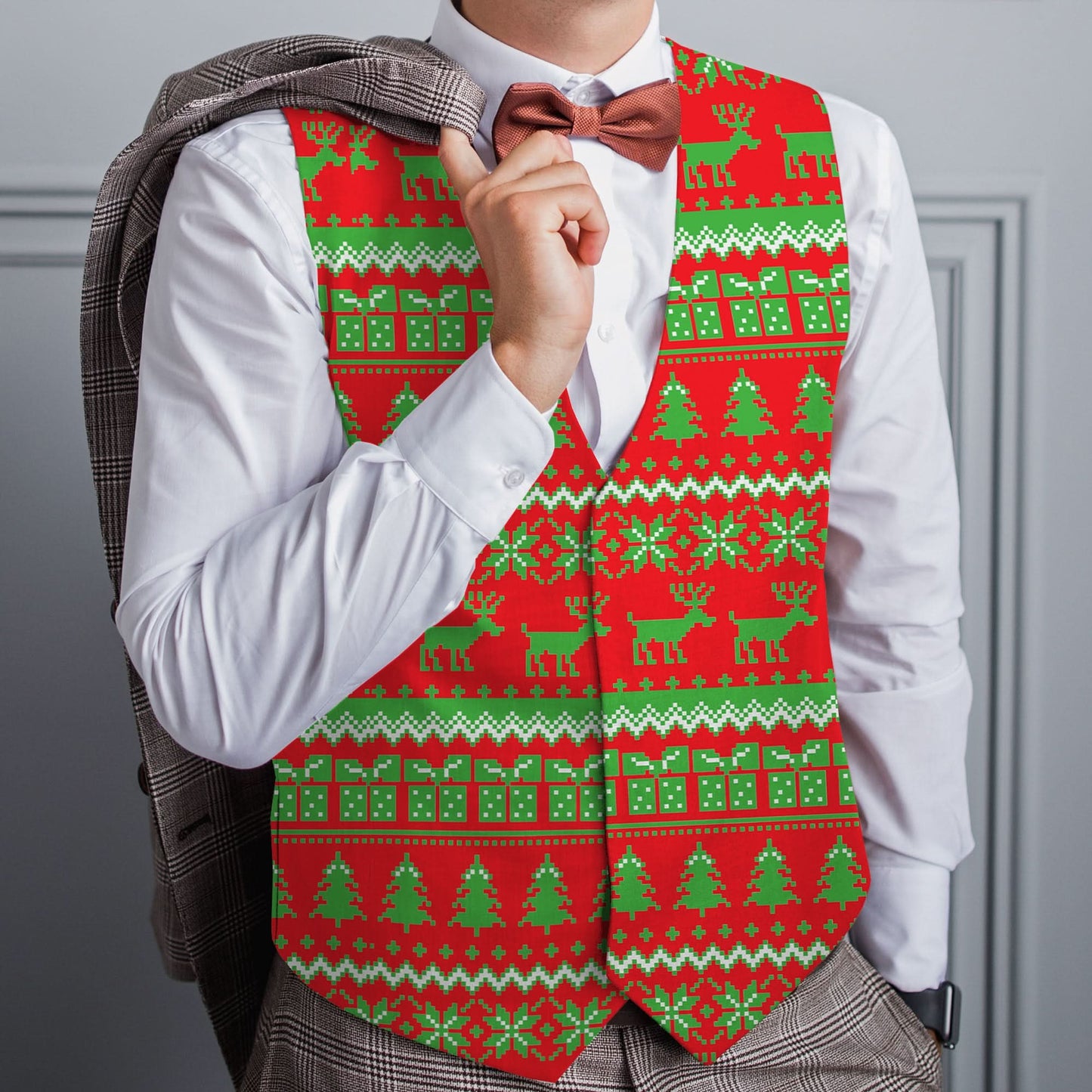 Christmas Drinks Xmas Jumper - Novelty Costume Fancy Dress Waistcoat ( 4 sizes available )