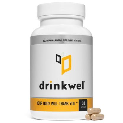 Drinkwel Better Mornings - Premium Multivitamin for Recovery, Liver Support & Immunity - 30 Count
