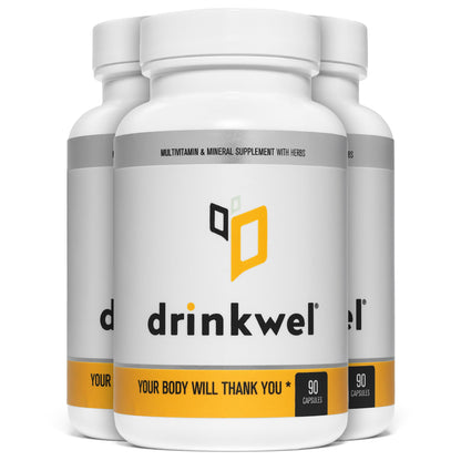 Drinkwel Premium Multivitamin Supplement – 3 x 90 Capsules for Morning Recovery, Liver & Immune Support
