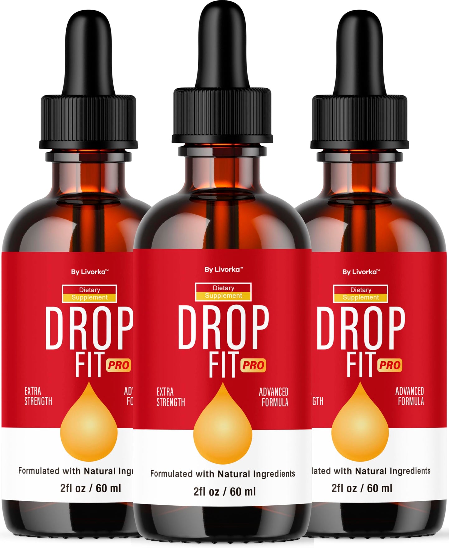(3 Pack) Drop Fit Pro Drops - All Natural Liquid Drops Supplement | Drop Fit Pro - 3 Bottles for 3 Months