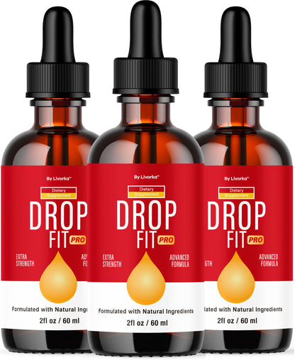(3 Pack) Drop Fit Pro Drops - All Natural Liquid Drops Supplement | Drop Fit Pro - 3 Bottles for 3 Months