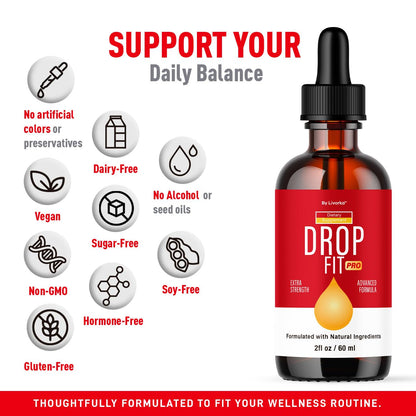 (3 Pack) Drop Fit Pro Drops - All Natural Liquid Drops Supplement | Drop Fit Pro - 3 Bottles for 3 Months