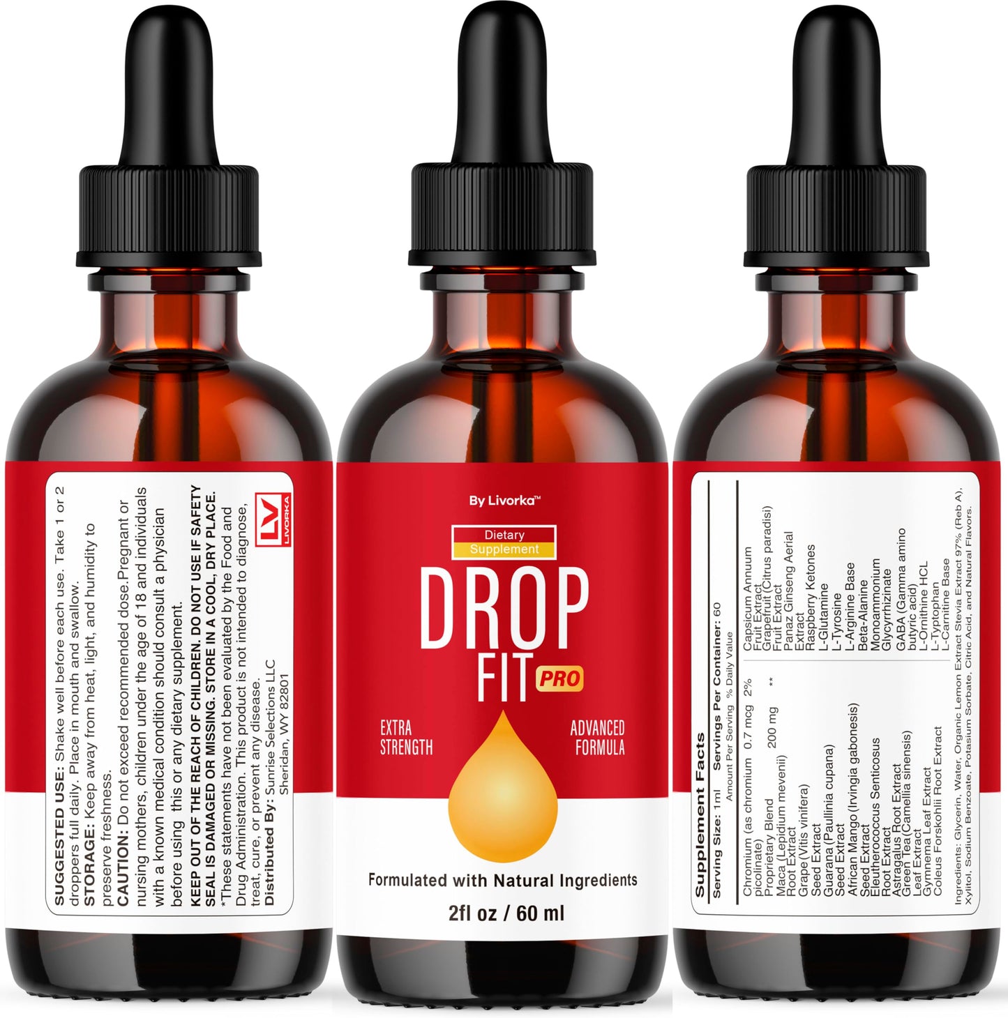 (3 Pack) Drop Fit Pro Drops - All Natural Liquid Drops Supplement | Drop Fit Pro - 3 Bottles for 3 Months