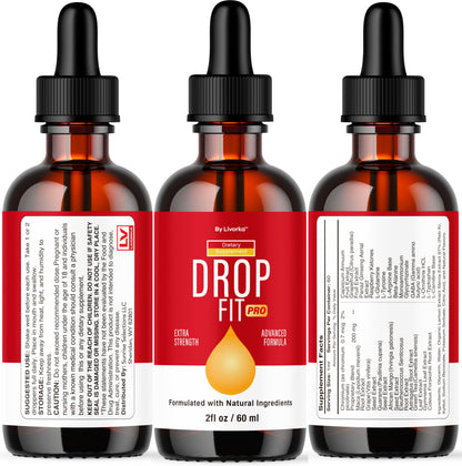(3 Pack) Drop Fit Pro Drops - All Natural Liquid Drops Supplement | Drop Fit Pro - 3 Bottles for 3 Months