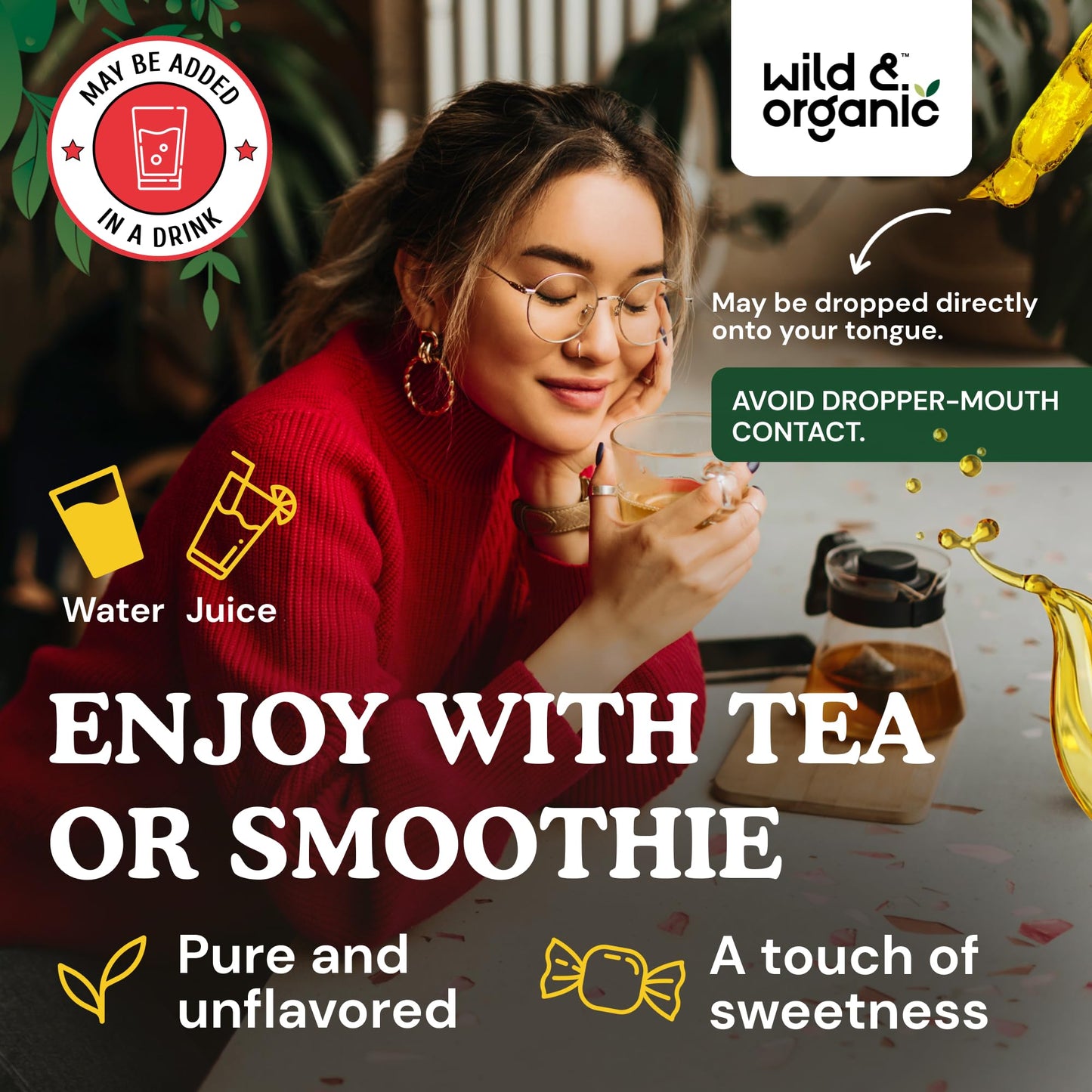 Wild & Organic Cayenne Pepper Tincture - Digestive Support, Alcohol-Free Drops, 2 fl oz