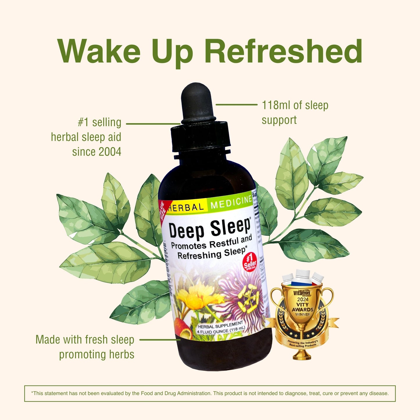 Herbs Etc. Deep Sleep Classic Liquid Extract - Gentle Herbal Sleep Support