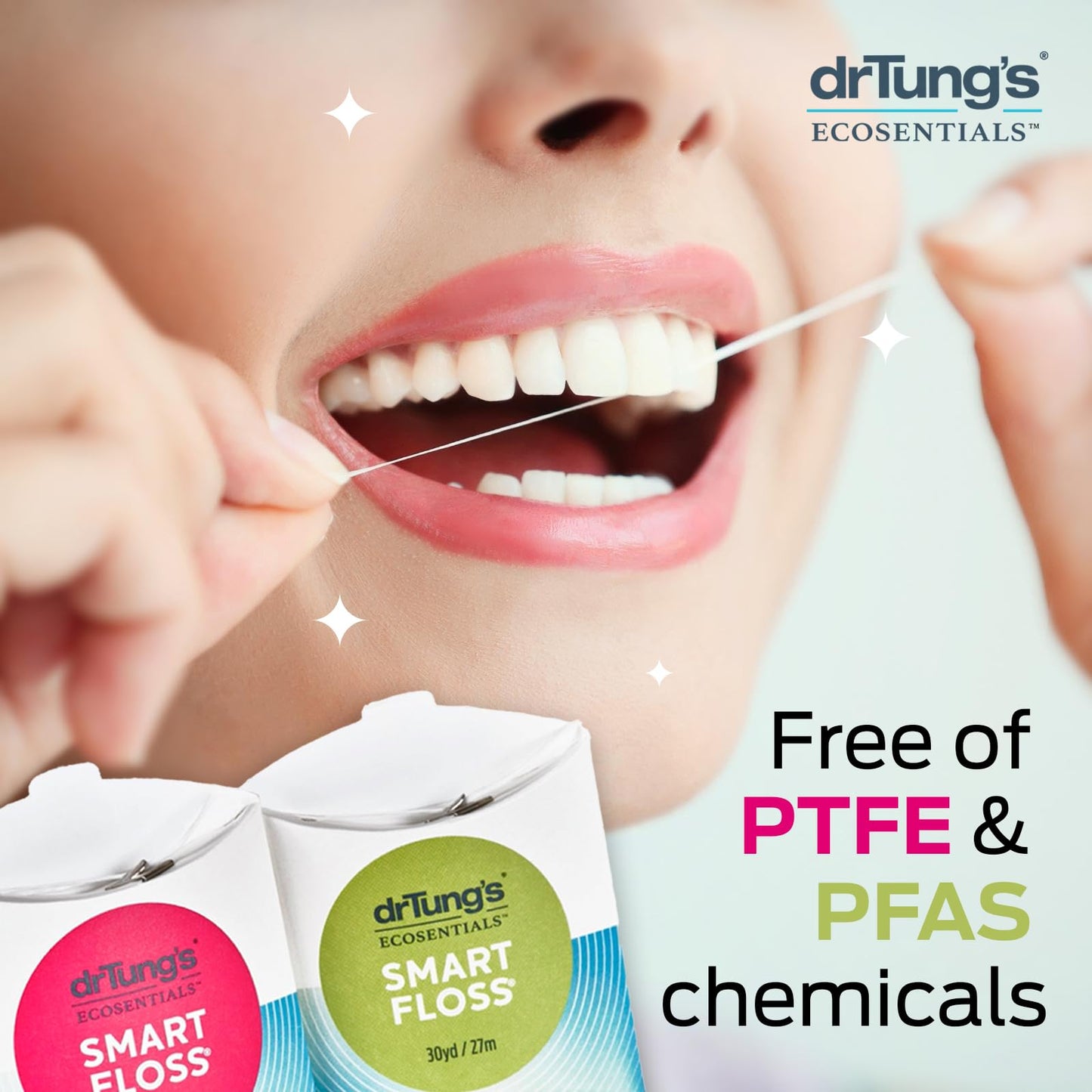 drTung's Smart Floss, 30 yds - Natural Cardamom Flavor (6 Pack, Colors May Vary)