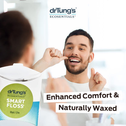 drTung's Smart Floss, 30 yds - Natural Cardamom Flavor (6 Pack, Colors May Vary)