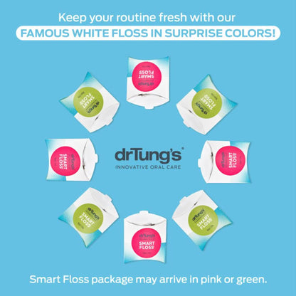 drTung's Smart Floss, 30 yds - Natural Cardamom Flavor (6 Pack, Colors May Vary)