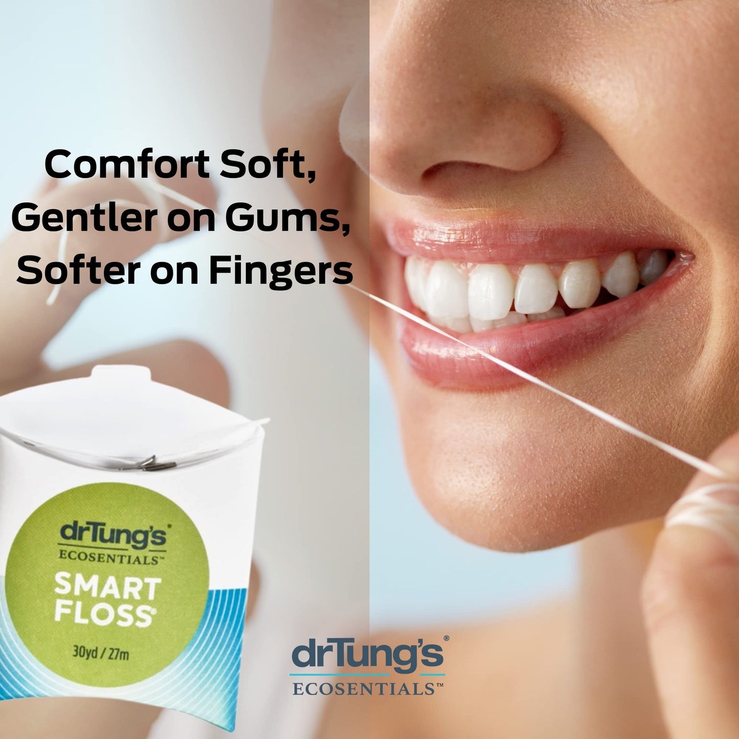 drTung's Smart Floss - 30 yds, Natural Cardamom Flavor, 2 Count (Colors May Vary)