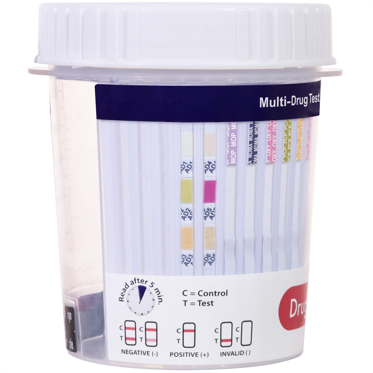 DrugTect 25-Pack 14-Panel Drug Test Cup with Fentanyl | CLIA-Waived Urine Test Kit